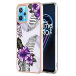For OPPO Realme 9 Pro+ 5G Electroplating IMD TPU Phone Case(Purple Flower)