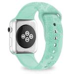 Sunflower Embossing Silicone Watch Band For Apple Watch Ultra 49mm&Watch Ultra 2 49mm / Series 9&8&7 45mm / SE 3&SE 2&6&SE&5&4 44mm / 3&2&1 42mm(Mint Green)