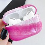 For AirPods Pro Marble Pattern PC Earphone Protective Case(Rose Red)