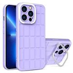 For iPhone 13 Cube Lens Holder TPU + PC Phone Case(Purple)