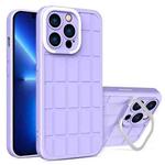 For iPhone 12 Cube Lens Holder TPU + PC Phone Case(Purple)