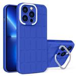 For iPhone 11 Cube Lens Holder TPU + PC Phone Case (Blue)