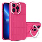 For iPhone 11 Pro Max Cube Lens Holder TPU + PC Phone Case (Rose Red)