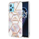 For OPPO Realme 9 Pro+ 5G Electroplating Splicing Marble Flower Pattern TPU Shockproof Phone Case(Crown)