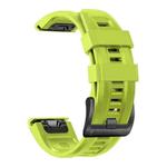 For Garmin Fenix 7 / 6 Pro / 5 Plus 22mm Black Buckle Silicone Watch Band(Lime Green)