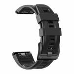 For Garmin Fenix 7X / 6X / 5X 26mm Black Buckle Silicone Watch Band(Black)