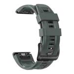 For Garmin Fenix 7X / 6X / 5X 26mm Black Buckle Silicone Watch Band(Charcoal Grey)