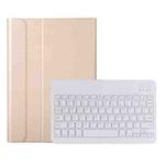 AK16 Lambskin Texture Bluetooth Keyboard Leather Case For Lenovo Tab 6 5G 10.3 inch(Gold)