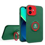 For iPhone 11 Eagle Eye Ring Holder Phone Case (Dark Green + Red)