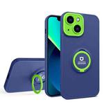 For iPhone 13 Eagle Eye Ring Holder Phone Case(Blue + Green)