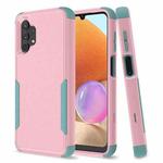 For Samsung Galaxy A32 5G TPU + PC Shockproof Phone Case(Pink + Grey Green)