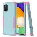 For Samsung Galaxy A52 5G / 4G TPU + PC Shockproof Phone Case(Grey Green + Pink)