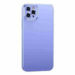 For iPhone 11 Pro Max Metal Lens Liquid Silicone Phone Case (Purple)