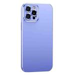 For iPhone 12 Pro Metal Lens Liquid Silicone Phone Case(Purple)
