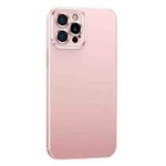 For iPhone 12 Pro Metal Lens Liquid Silicone Phone Case(Pink)