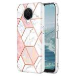 For Nokia G20 / G10 Electroplating IMD Splicing Marble TPU Phone Case(Pink White)