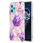 For OPPO Realme 9 Pro+ 5G Electroplating IMD Splicing Marble TPU Phone Case(Light Purple)