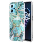 For OPPO Realme 9 Pro+ 5G Electroplating IMD Splicing Marble TPU Phone Case(Blue)