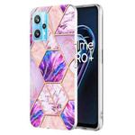 For OPPO Realme 9 Pro 5G Electroplating IMD Splicing Marble TPU Phone Case(Light Purple)