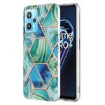 For OPPO Realme 9 Pro 5G Electroplating IMD Splicing Marble TPU Phone Case(Green)