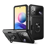 For Xiaomi Redmi Note 10 5G Card Ring Holder PC + TPU Phone Case(Black)