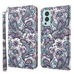 For OnePlus Nord 2 5G 3D Painting Pattern TPU + PU Leather Phone Case(Swirl Pattern)