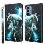 For OnePlus Nord N200 5G 3D Painting Pattern TPU + PU Leather Phone Case(Wolf)