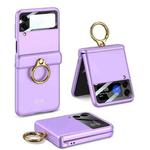 For Samsung Galaxy Z Flip3 5G GKK Magnetic Hinged Flip Case with Ring Holder(Purple)