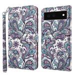 For Google Pixel 6 3D Painting Pattern TPU + PU Leather Phone Case(Swirl Pattern)