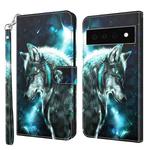 For Google Pixel 6 Pro 3D Painting Pattern TPU + PU Leather Phone Case(Wolf)