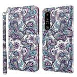 For Sony Xperia 1 II 3D Painting Pattern TPU + PU Leather Phone Case(Swirl Pattern)