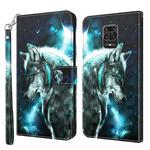 For Xiaomi Redmi Note 10 Lite 3D Painting Pattern TPU + PU Leather Phone Case(Wolf)