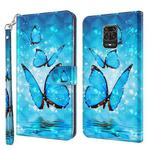 For Xiaomi Redmi Note 10 Lite 3D Painting Pattern TPU + PU Leather Phone Case(Three Butterflies)