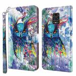 For Xiaomi Redmi Note 10 Lite 3D Painting Pattern TPU + PU Leather Phone Case(Watercolor Owl)