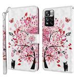 For Xiaomi Redmi Note 11 Pro / 11 Pro+ 3D Painting Pattern TPU + PU Leather Phone Case(Cat Under The Tree)