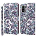 For Xiaomi Redmi Note 10 / 10S 3D Painting Pattern TPU + PU Leather Phone Case(Swirl Pattern)