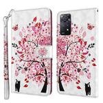 For Xiaomi Redmi Note 11 4G International 3D Painting Pattern TPU + PU Leather Phone Case(Cat Under The Tree)