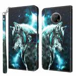 For Nokia G300 3D Painting Pattern TPU + PU Leather Phone Case(Wolf)