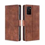 For OPPO A55s 5G Skin Feel Crocodile Texture Magnetic Clasp PU Leather Phone Case(Brown)