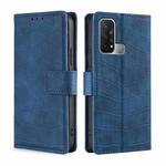 For OPPO Reno5 A Skin Feel Crocodile Texture Magnetic Clasp PU Leather Phone Case(Blue)