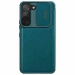 For Samsung Galaxy S22+ 5G NILLKIN QIN Series Pro Sliding Camera Cover Design Leather Phone Case(Green)