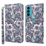 For Motorola Moto E20 / E30 / E40 3D Painting Pattern TPU + PU Leather Phone Case(Swirl Pattern)