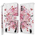 For Motorola Moto G30 / G20 / G10 3D Painting Pattern TPU + PU Leather Phone Case(Cat Under The Tree)