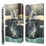 For Motorola Moto G50 3D Painting Pattern TPU + PU Leather Phone Case(Cat Tiger)