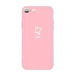 For iPhone 6s / 6 Love-heart Letter Pattern Colorful Frosted TPU Phone Protective Case(Pink)