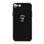 For iPhone 6s / 6 Love-heart Letter Pattern Colorful Frosted TPU Phone Protective Case(Black)