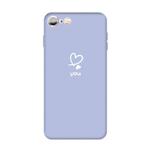 For iPhone 6s / 6 Love-heart Letter Pattern Colorful Frosted TPU Phone Protective Case(Light Purple)