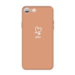 For iPhone 6s / 6 Love-heart Letter Pattern Colorful Frosted TPU Phone Protective Case(Coral Orange)