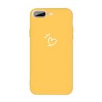 For iPhone 8 Plus / 7 Plus Love-heart Letter Pattern Colorful Frosted TPU Phone Protective Case(Yellow)