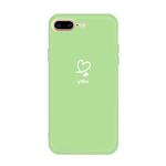 For iPhone 8 Plus / 7 Plus Love-heart Letter Pattern Colorful Frosted TPU Phone Protective Case(Green)